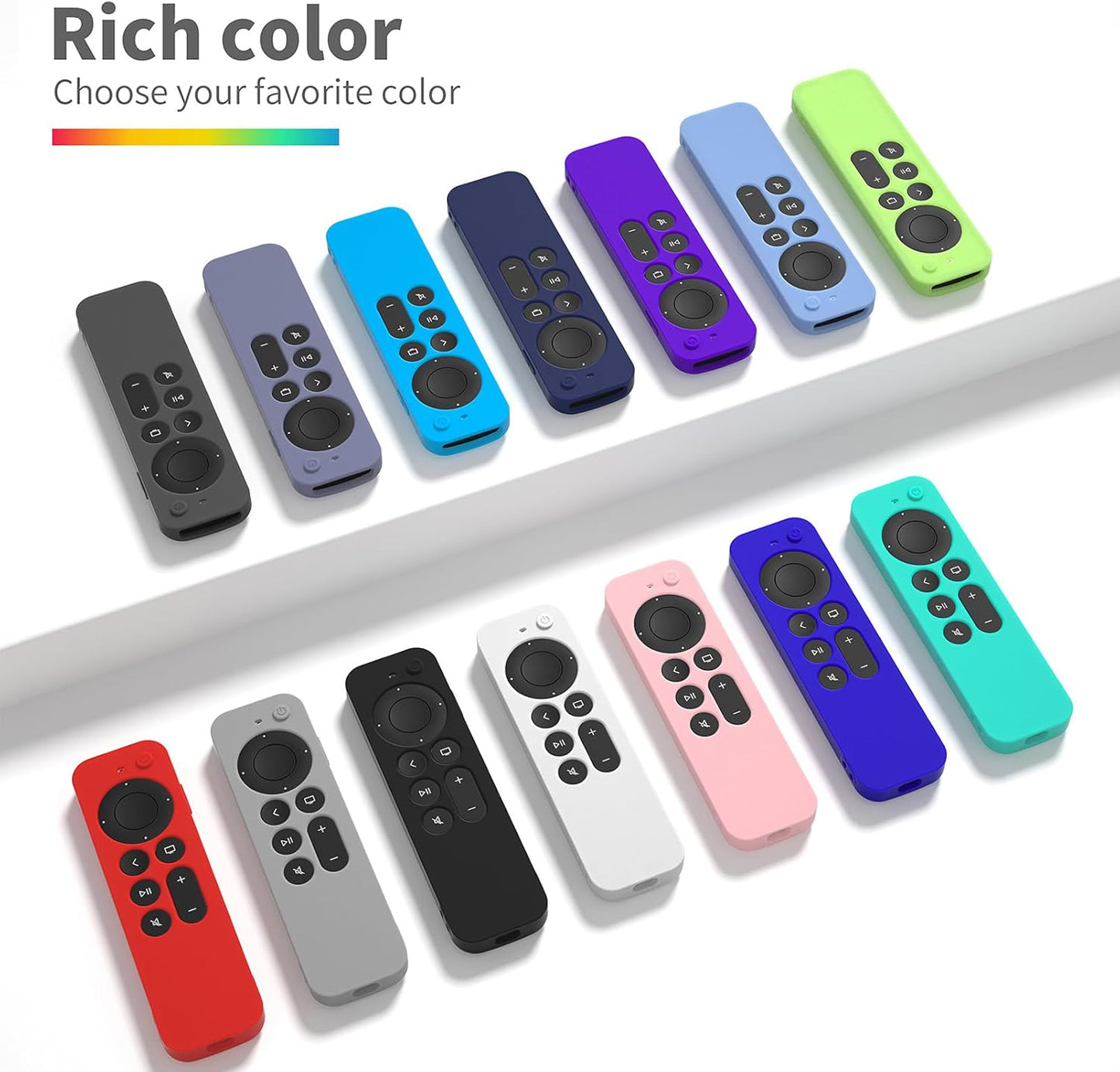 Silicone Protective Cover for Apple TV Siri Remote (3rd Gen, 2023) - Shockproof Case with Lanyard for Apple TV 4K (2nd Gen, 2021) - Black